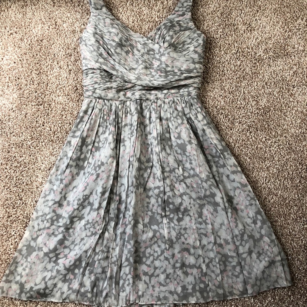 J Crew Pink, White, and Grey Dress